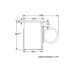 Kích thước của Máy giặt Bosch WAE16060SG