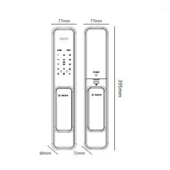 Kích thước khóa cửa điện tử Bosch EL 600BKB màu đen